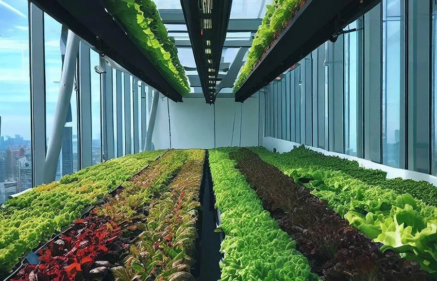 Rooftop Hydroponic Greenhouse City Views